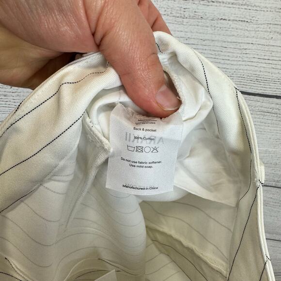 ARAKII Elegant White Striped Straight Leg Pants - Picture 11 of 13